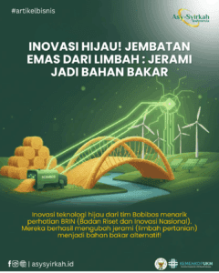 Ilustrasi proses pirolisis yang mengubah tumpukan jerami menjadi tetesan bio-oil, simbol Inovasi Jerami Jadi Bahan Bakar dari BRIN.